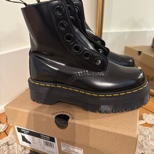 Dr. Martens Shiny Black Platform Boots